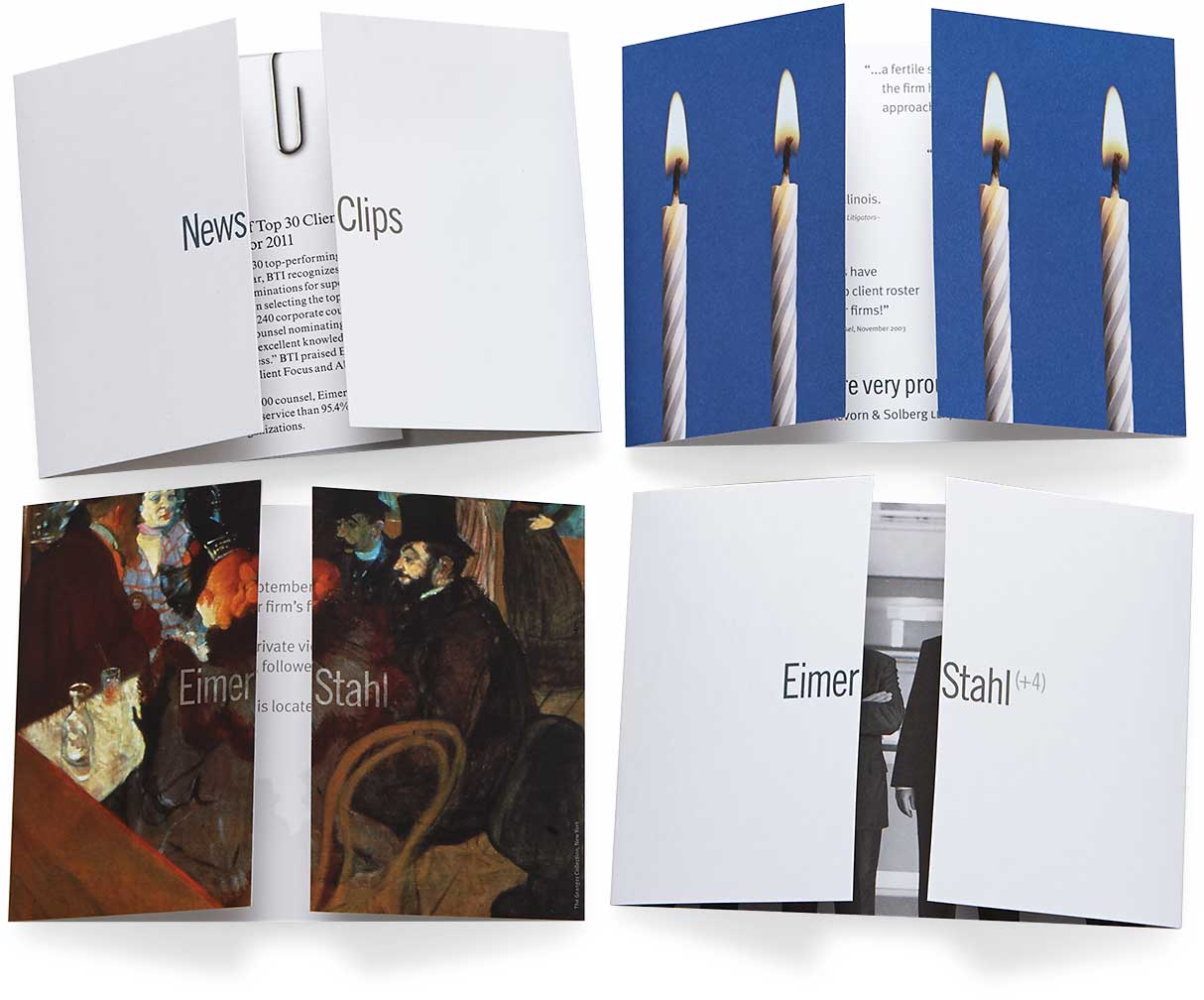 eimer-stahl_4-cards.jpg Art Direction by: Bart Crosby, Crosby Associates